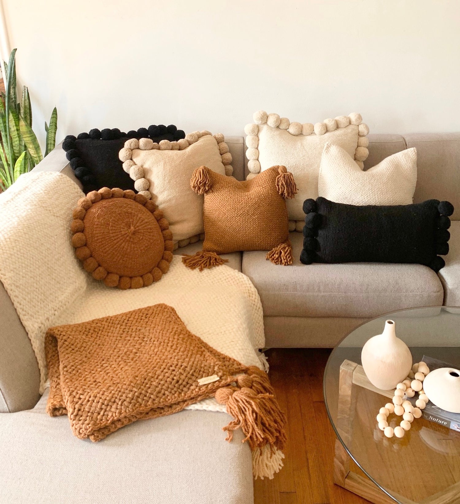 Orange discount boho pillow