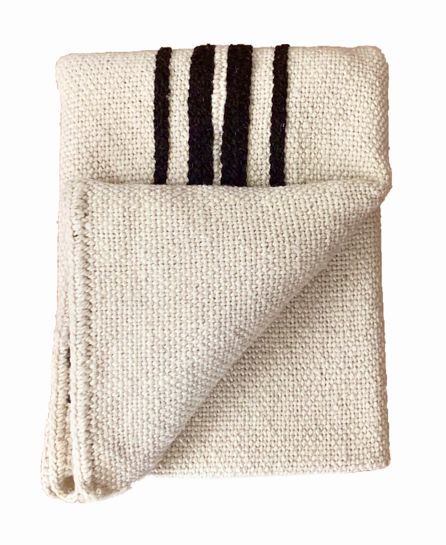 Hand woven Ivory wool throw