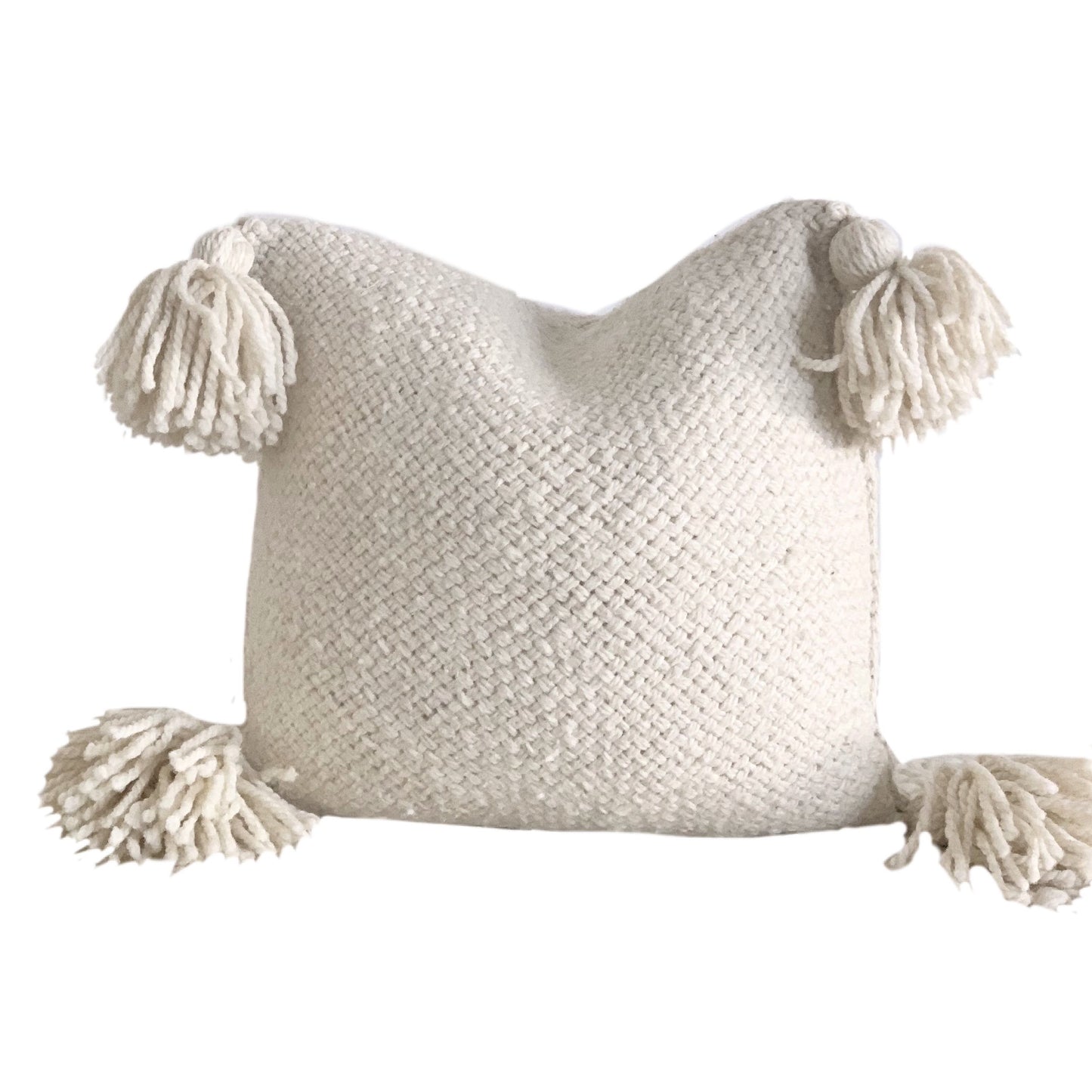 Ivory Lumbar tassle Boho pillow cover