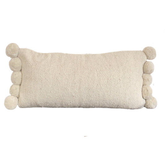 Medium Wool Pom Pom lumbar pillow cover