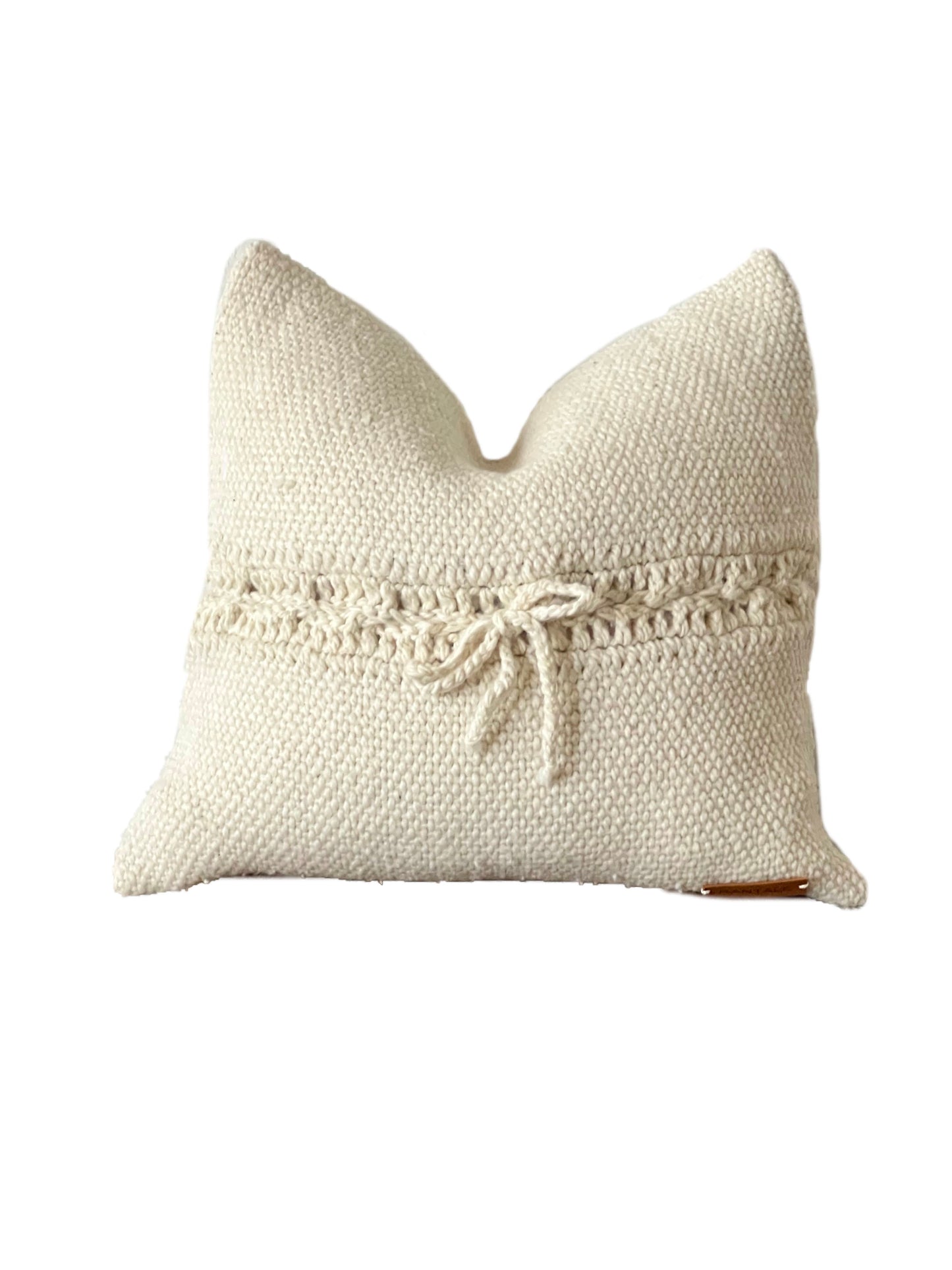 Ivory and Brown striped wool pillow cover