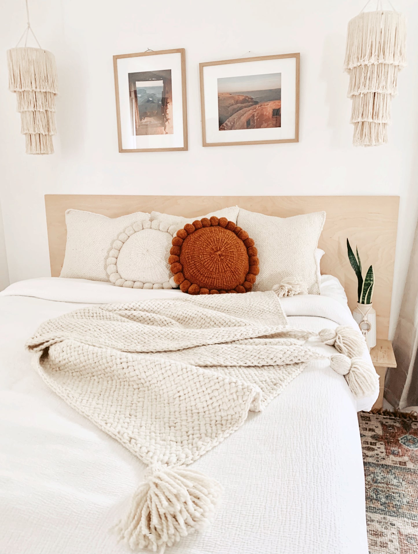 Handwoven Ivory wool Throw