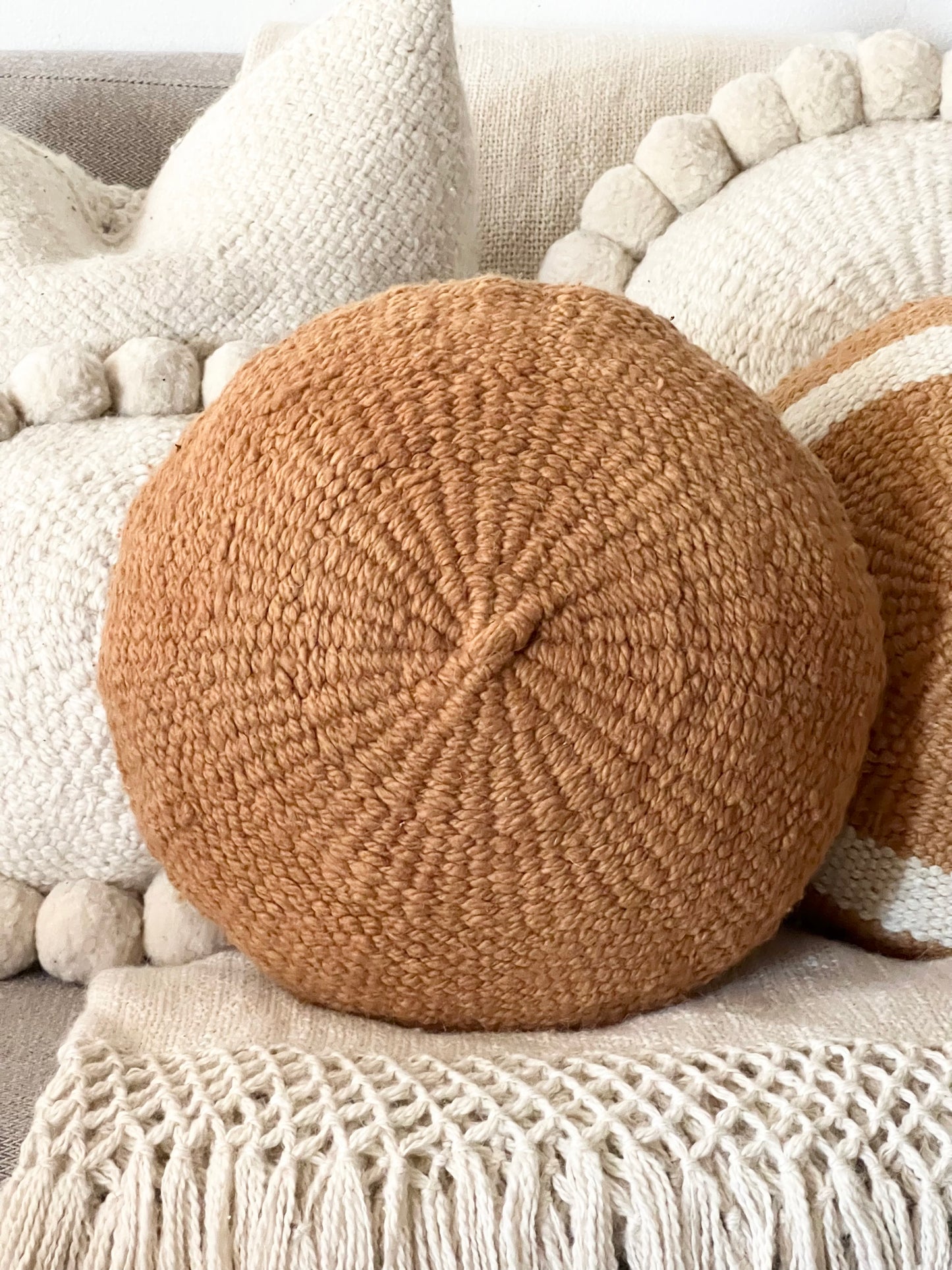 Medium Round pumpkin wool pillow cover