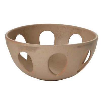 Open weave ceramic fruit bowl